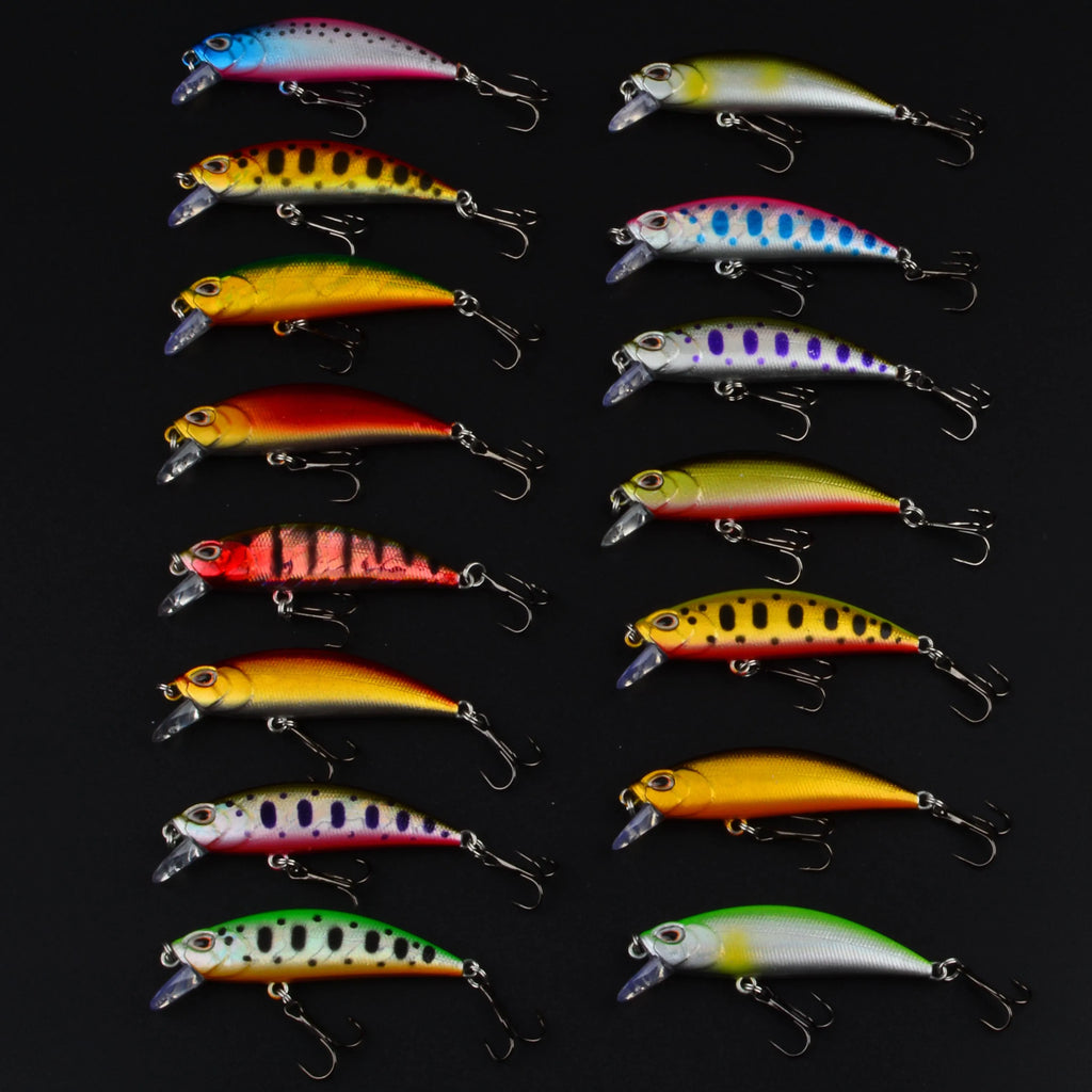 15pcs Minnow Hard Bait Set