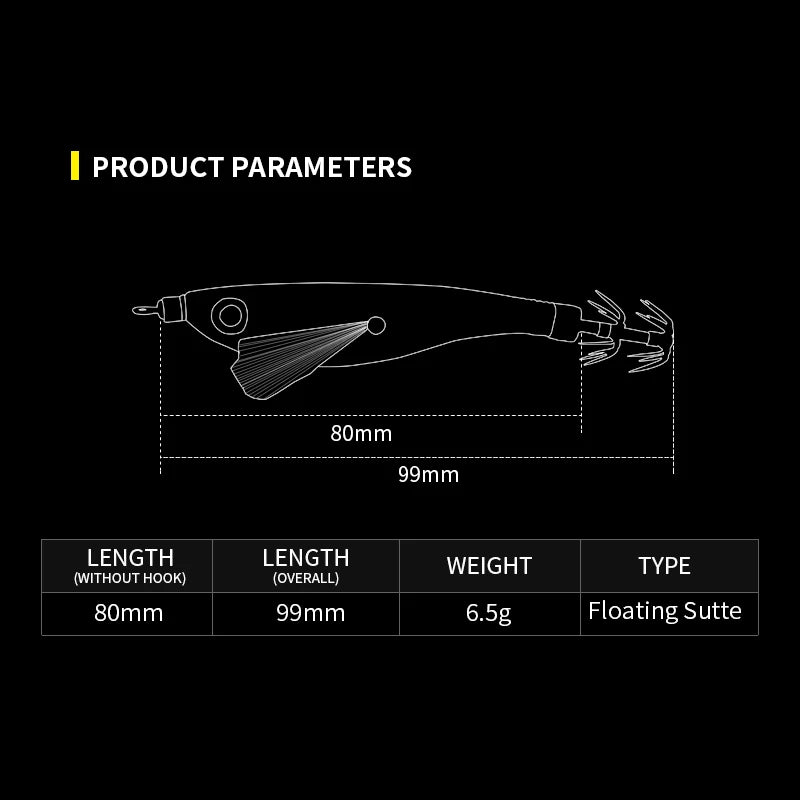 Luminous Colorful Floating Fishing Bait Squid Jig
