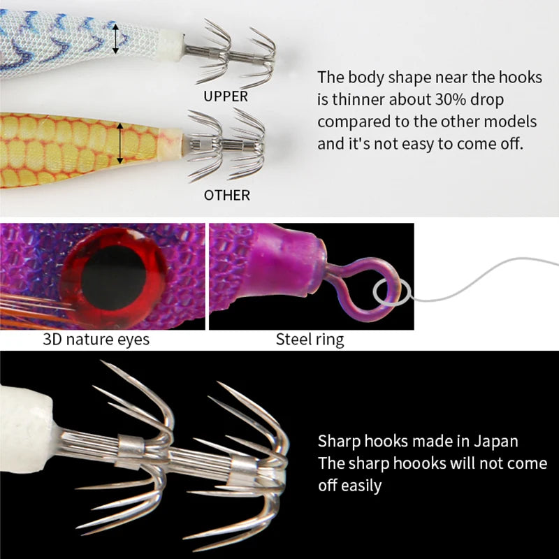 Luminous Colorful Floating Fishing Bait Squid Jig
