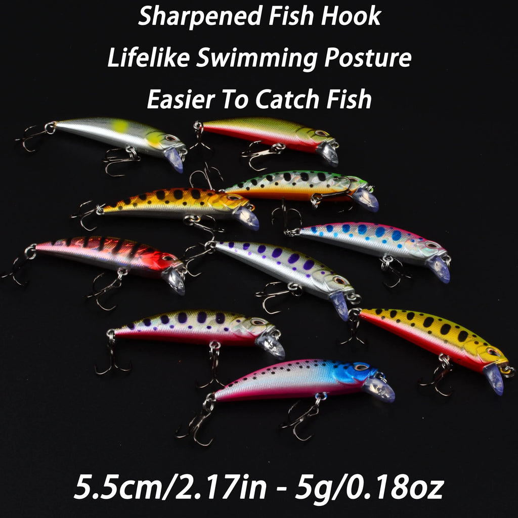 15pcs Minnow Hard Bait Set