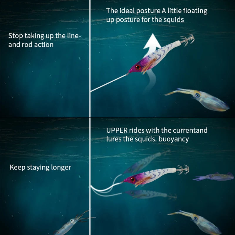 Luminous Colorful Floating Fishing Bait Squid Jig