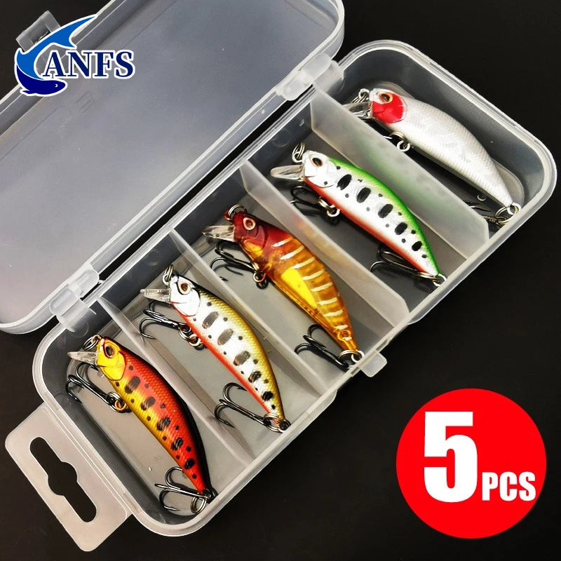 5 Piece-Sinking Minnow Lure Set