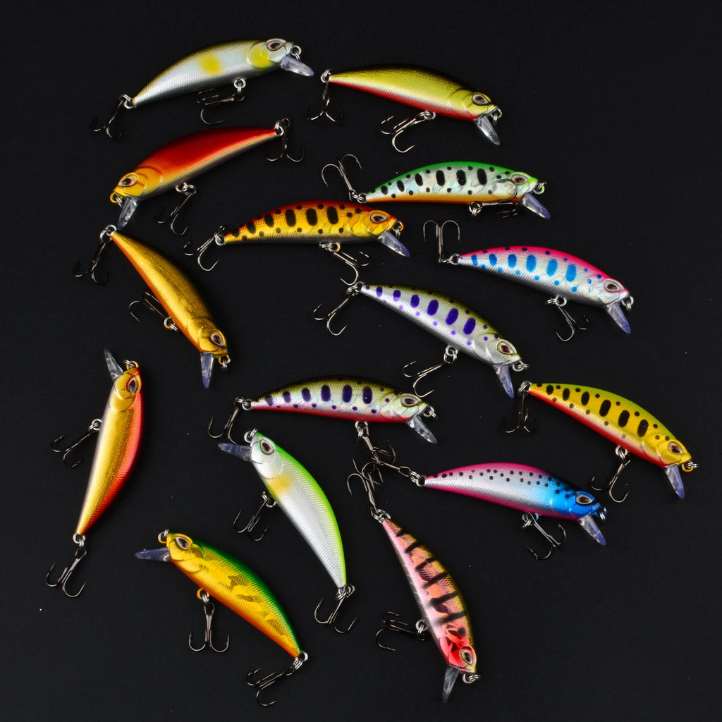 15pcs Minnow Hard Bait Set